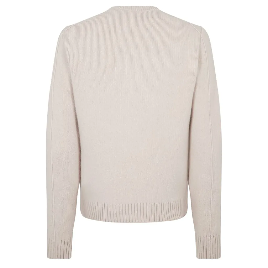 Knitwear*Lanvin Crew Neck Regular Fit Long Sleeve Sweater in Beige