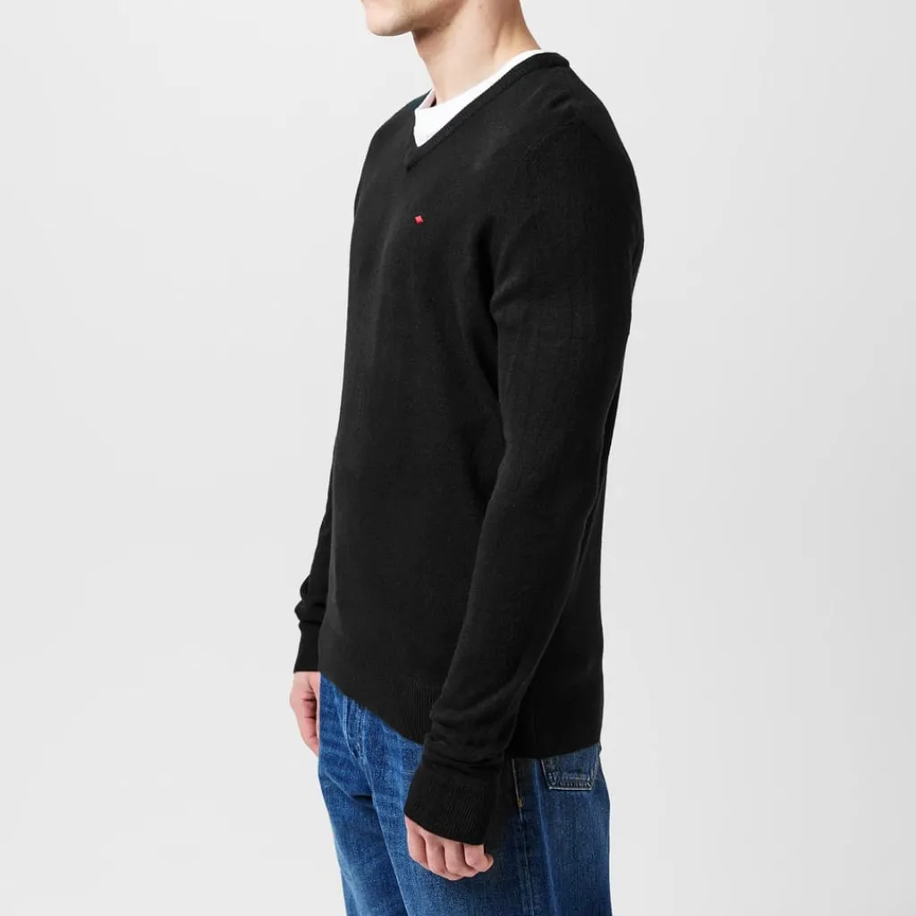 Knitwear*Lee Cooper Cooper Long Sleeve V Neck Jumper in Black
