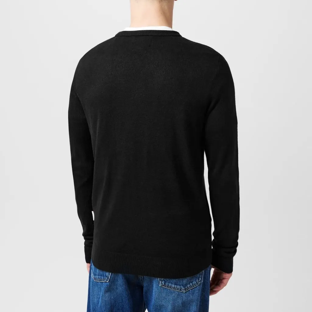 Knitwear*Lee Cooper Cooper Long Sleeve V Neck Jumper in Black