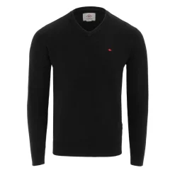Knitwear*Lee Cooper Cooper Long Sleeve V Neck Jumper in Black