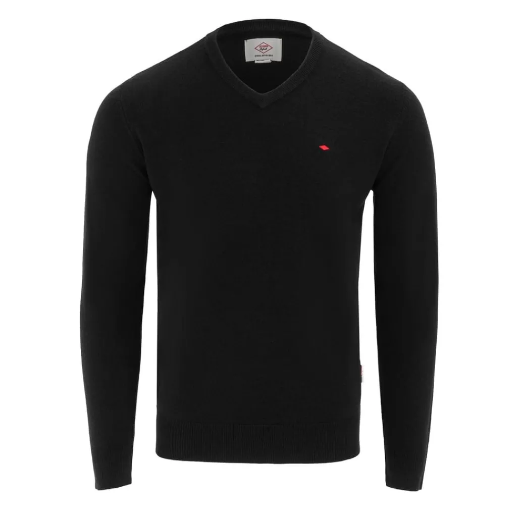 Knitwear*Lee Cooper Cooper Long Sleeve V Neck Jumper in Black