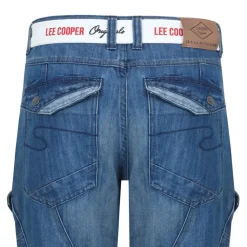Jeans*Lee Cooper Mens Belted Cargo Jeans in Blue