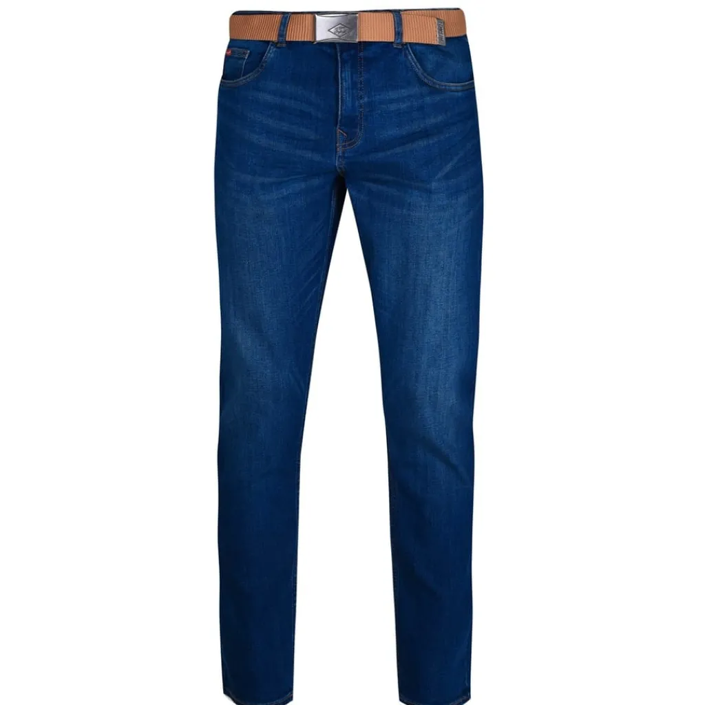 Jeans*Lee Cooper Mens Belted Jeans in Blue