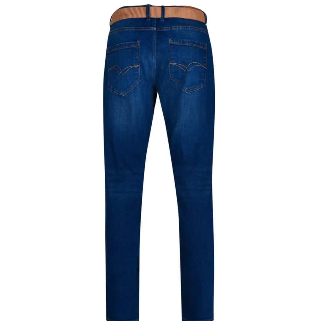 Jeans*Lee Cooper Mens Belted Jeans in Blue