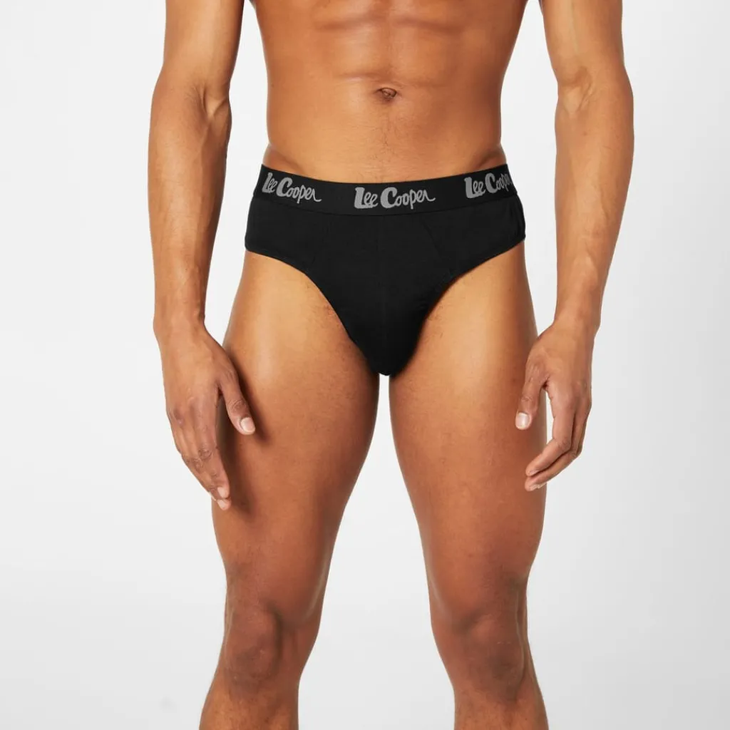 Underwear And Socks*Lee Cooper Mens Cooper 5 Pack Comfort Briefs in Black