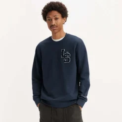 T-Shirts And Vests*Levis Letterman Long Sleeve T-Shirt in Navy