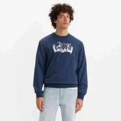 Sweatshirts*Levis Standard Fit Graphic Crewneck Sweatshirt in Dark Blue