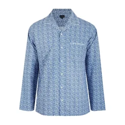 Underwear And Socks*Linea Geo Collared Neck Pyjama Set in Blue