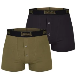 Underwear And Socks*lonsdale Mens 2 Pack Boxers in Black