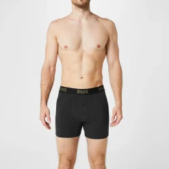 Underwear And Socks*lonsdale Mens 2 Pack Boxers in Black