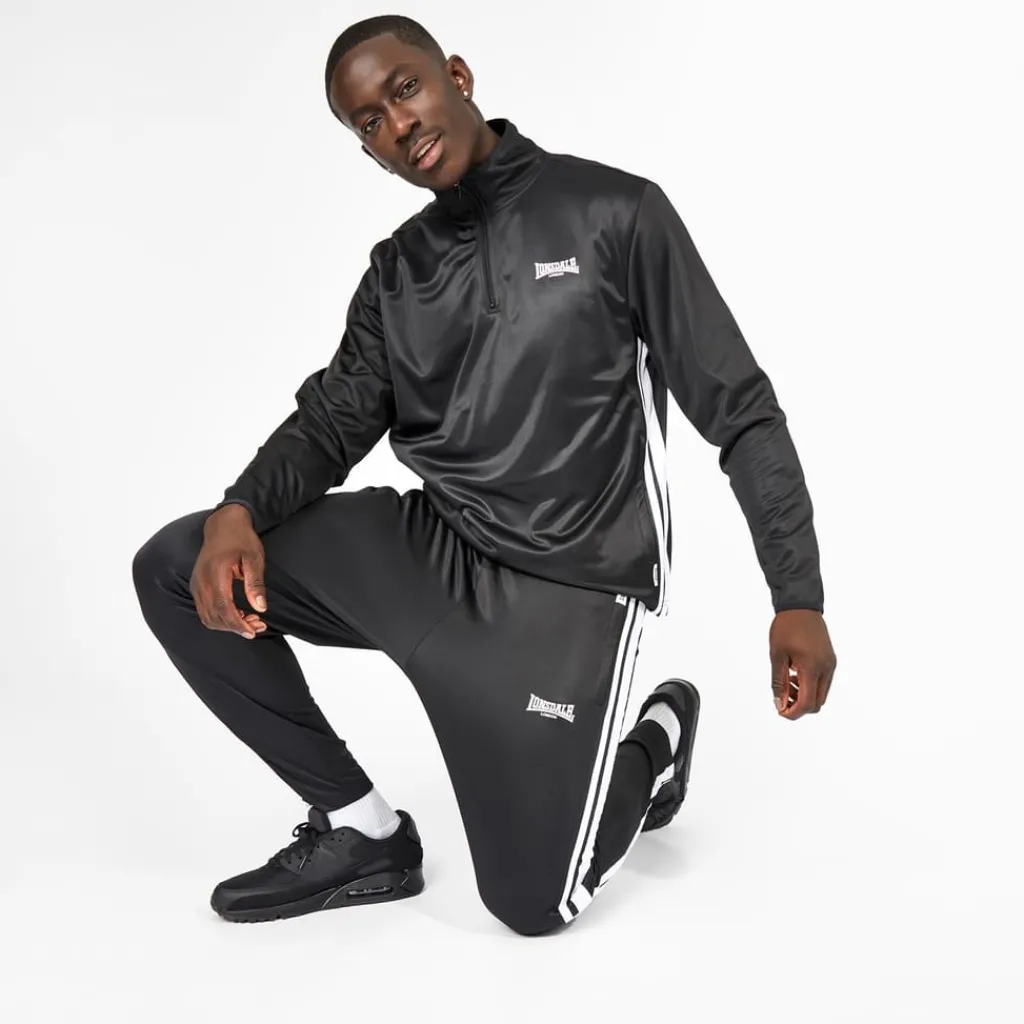 Tracksuits*lonsdale Mens 2s Quarter Zip Track Top in Black