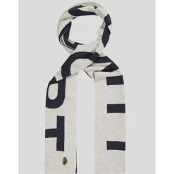 Gloves-Scarves-Umbrellas*Luke 1977 House Large Text Knitted Scarf in Beige
