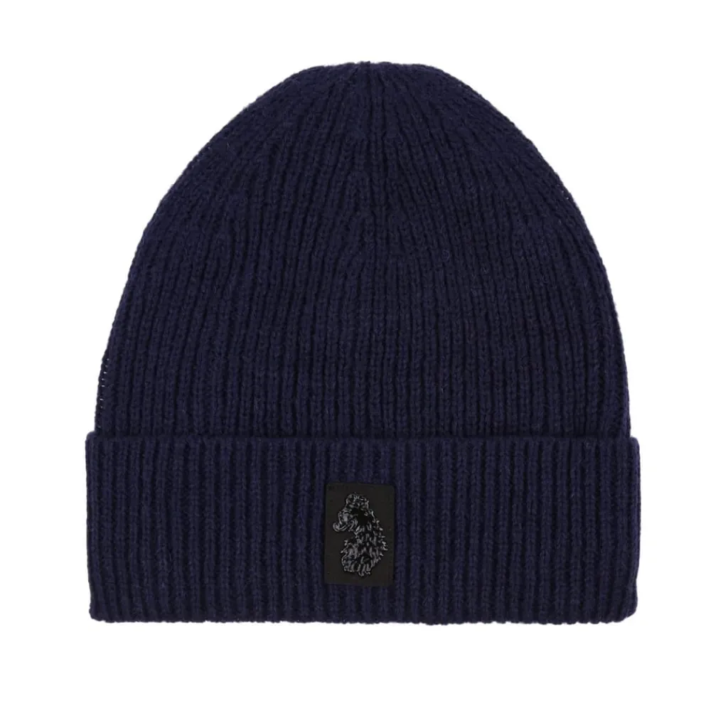 Caps-Hats*Luke 1977 Nash Knitted Rib Beanie in Navy