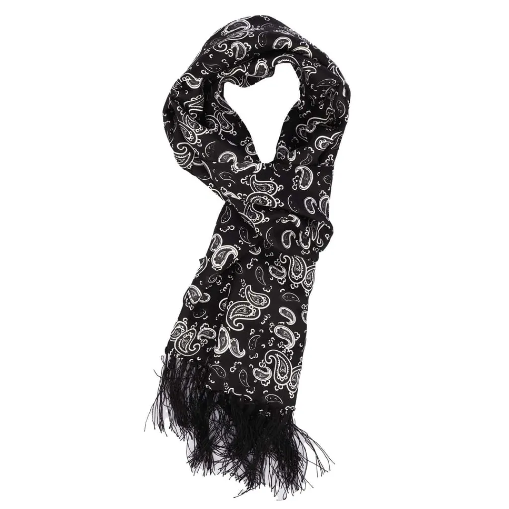 Gloves-Scarves-Umbrellas*Luke 1977 Paisley One Scarf in Black