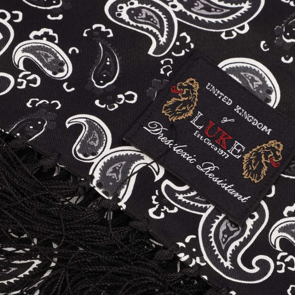 Gloves-Scarves-Umbrellas*Luke 1977 Paisley One Scarf in Black