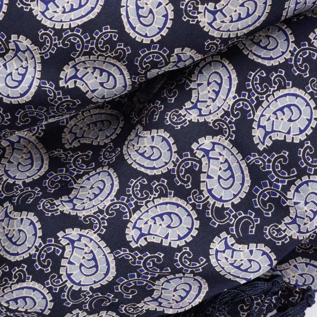 Gloves-Scarves-Umbrellas*Luke 1977 Paisley Two Scarf in Navy