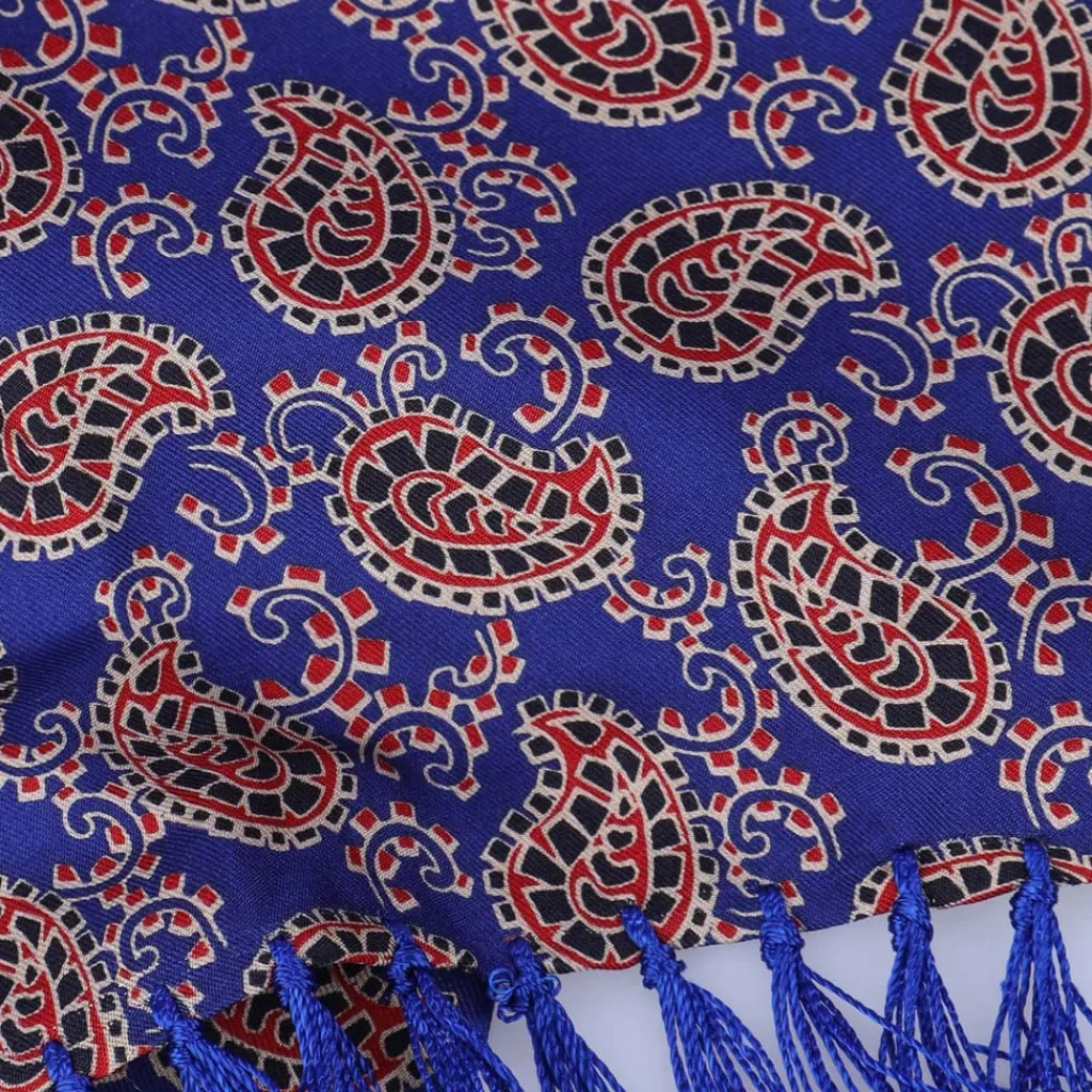 Gloves-Scarves-Umbrellas*Luke 1977 Paisley Two Scarf in Blue