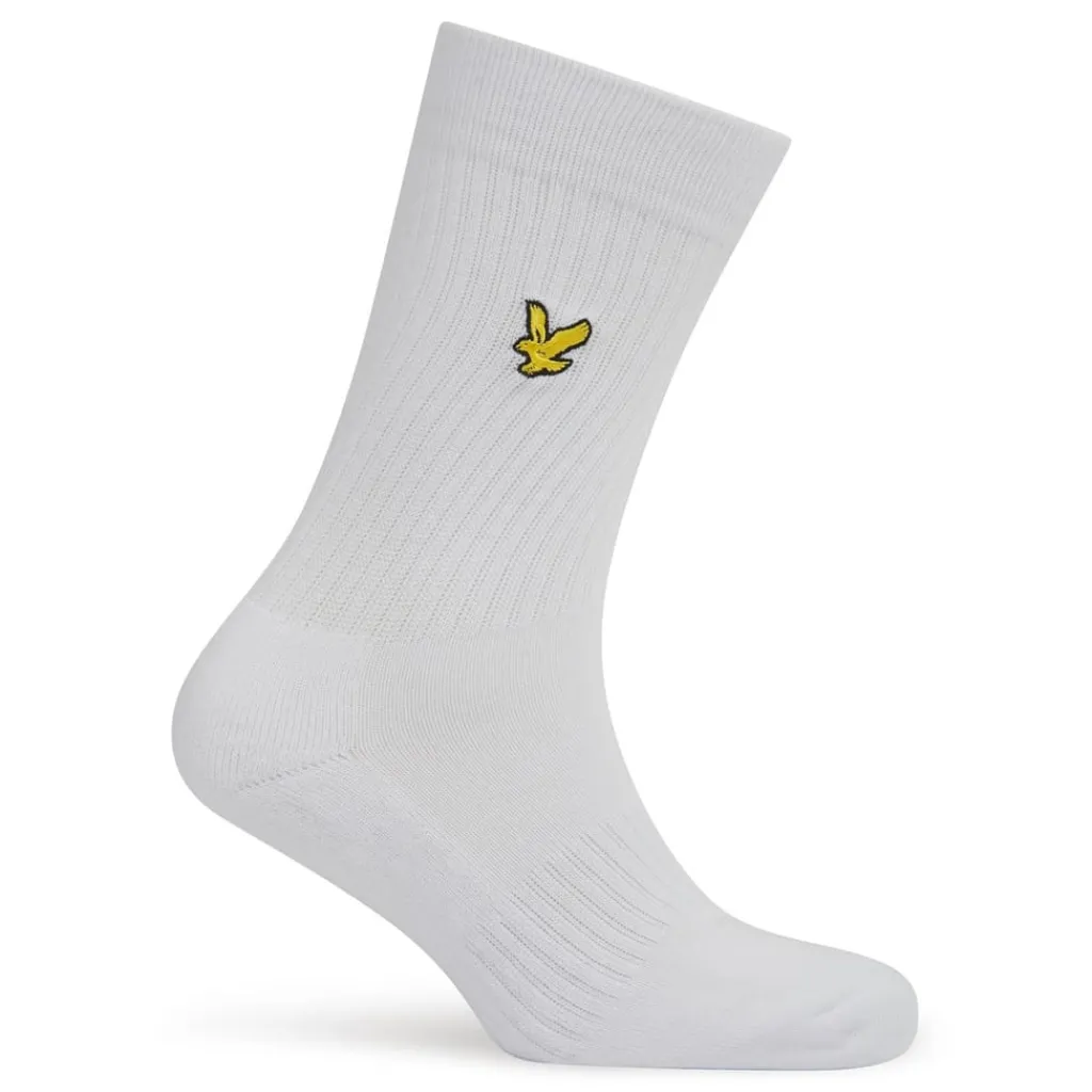 Underwear And Socks*Lyle And Scott 3 Pack Lettering Crew Socks in White