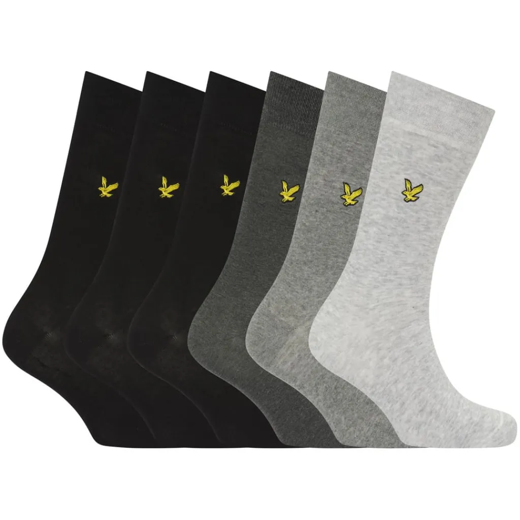 Underwear And Socks*Lyle And Scott 6 Pack of Basic Dress Socks in Blue