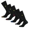 Gifts|Underwear And Socks*Lyle And Scott 5 Pack of Contrast Socks in Black