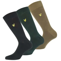 Gifts|Underwear And Socks*Lyle And Scott 3 Pack of Eagle Embroidery Socks in black green