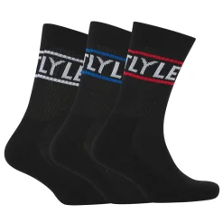 Underwear And Socks*Lyle And Scott 3 Pack of Logo Sport Socks in Black