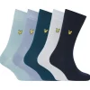 Underwear And Socks*Lyle And Scott 5 Pack of Plain Core Socks in Blue