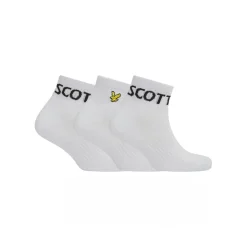Underwear And Socks*Lyle And Scott 3 Pack Train Quarter Socks in White