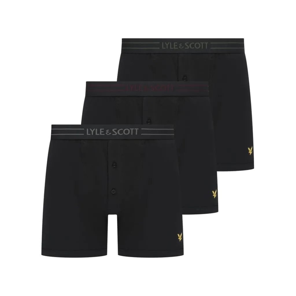 Underwear And Socks*Lyle And Scott 3 Pack Trunk in Black
