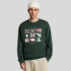 Sweatshirts*Lyle And Scott A Guide To Scotland Graphic Sweatshirt in Teal