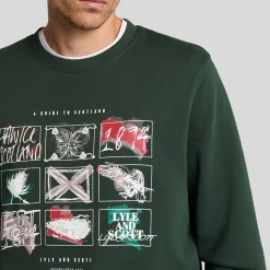 Sweatshirts*Lyle And Scott A Guide To Scotland Graphic Sweatshirt in Teal