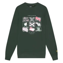 Sweatshirts*Lyle And Scott A Guide To Scotland Graphic Sweatshirt in Teal
