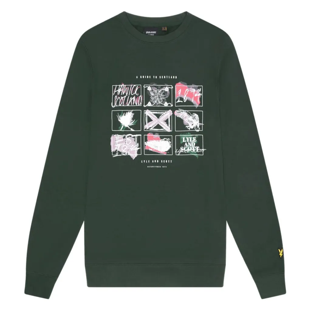 Sweatshirts*Lyle And Scott A Guide To Scotland Graphic Sweatshirt in Teal