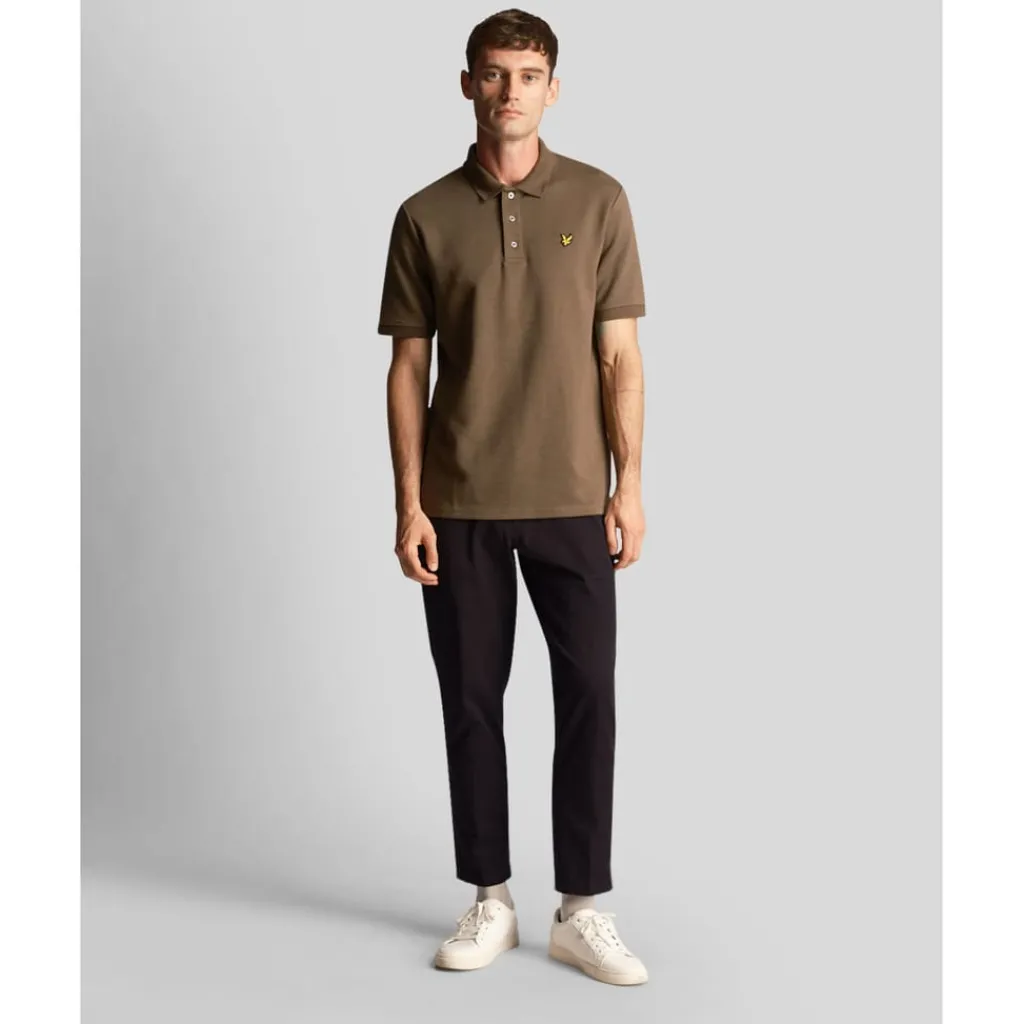 Polo Shirts*Lyle And Scott Chunky Slub Polo Shirt in olive