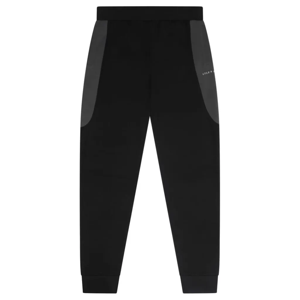 Trousers*Lyle And Scott Colour Block Tracksuit Bottoms in Black