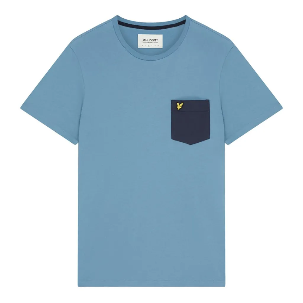 T-Shirts And Vests*Lyle And Scott Contrast Pocket T-Shirt in Blue