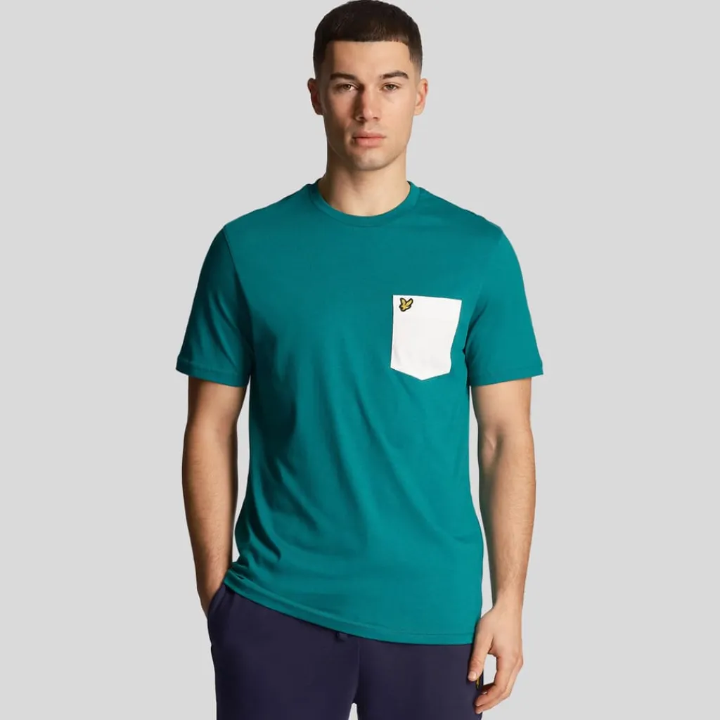 T-Shirts And Vests*Lyle And Scott Contrast Pocket T-Shirt in Green White