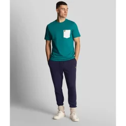 T-Shirts And Vests*Lyle And Scott Contrast Pocket T-Shirt in Green White