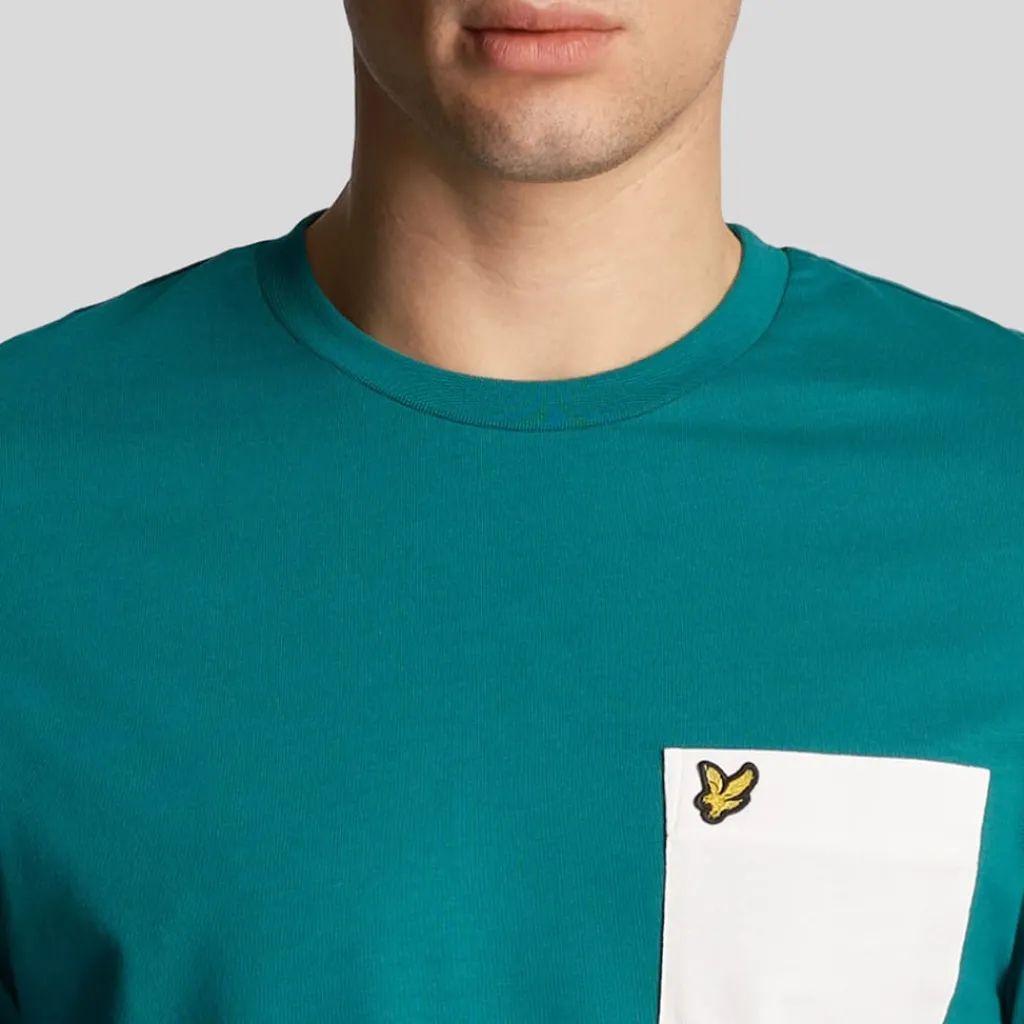 T-Shirts And Vests*Lyle And Scott Contrast Pocket T-Shirt in Green White
