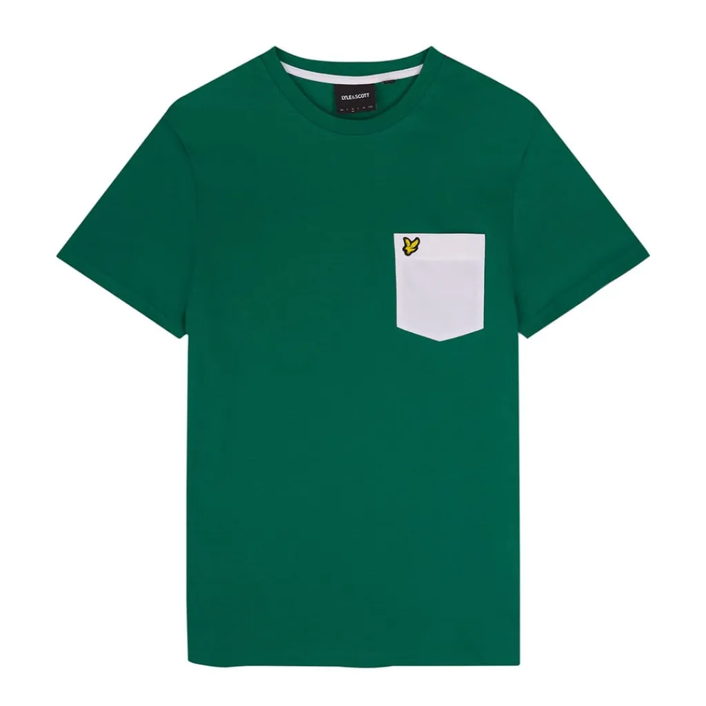 T-Shirts And Vests*Lyle And Scott Contrast Pocket T-Shirt in Green White