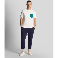 T-Shirts And Vests*Lyle And Scott Contrast Pocket T-Shirt in White Green