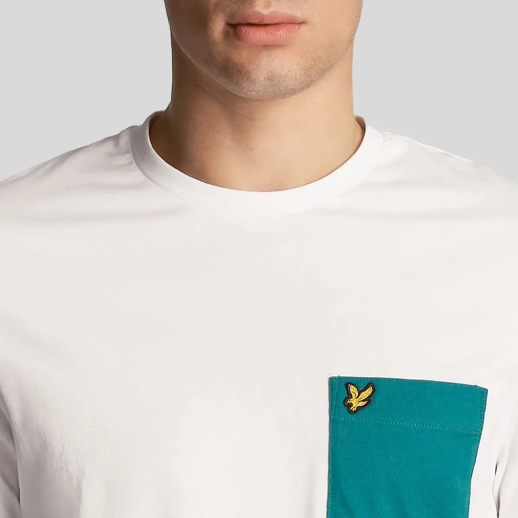 T-Shirts And Vests*Lyle And Scott Contrast Pocket T-Shirt in White Green
