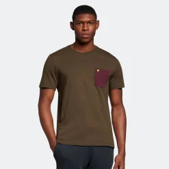 T-Shirts And Vests*Lyle And Scott Contrast Pocket T-Shirt in olive