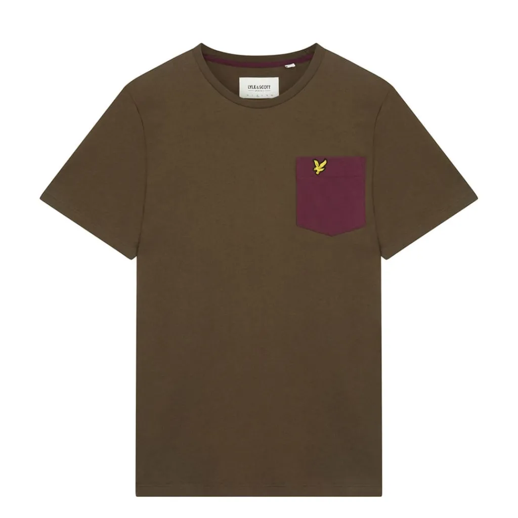 T-Shirts And Vests*Lyle And Scott Contrast Pocket T-Shirt in olive