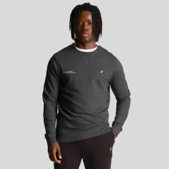Sweatshirts*Lyle And Scott Co-Ordinate Print Crewneck Sweatshirt in Charcoal