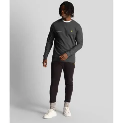 Sweatshirts*Lyle And Scott Co-Ordinate Print Crewneck Sweatshirt in Charcoal