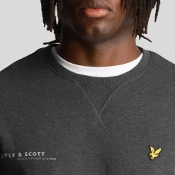 Sweatshirts*Lyle And Scott Co-Ordinate Print Crewneck Sweatshirt in Charcoal