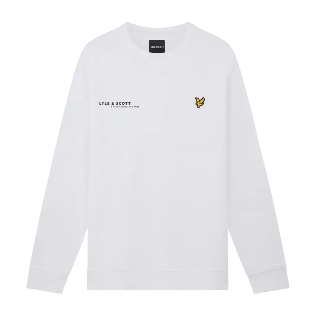 Sweatshirts*Lyle And Scott Co-Ordinate Print Crewneck Sweatshirt in White