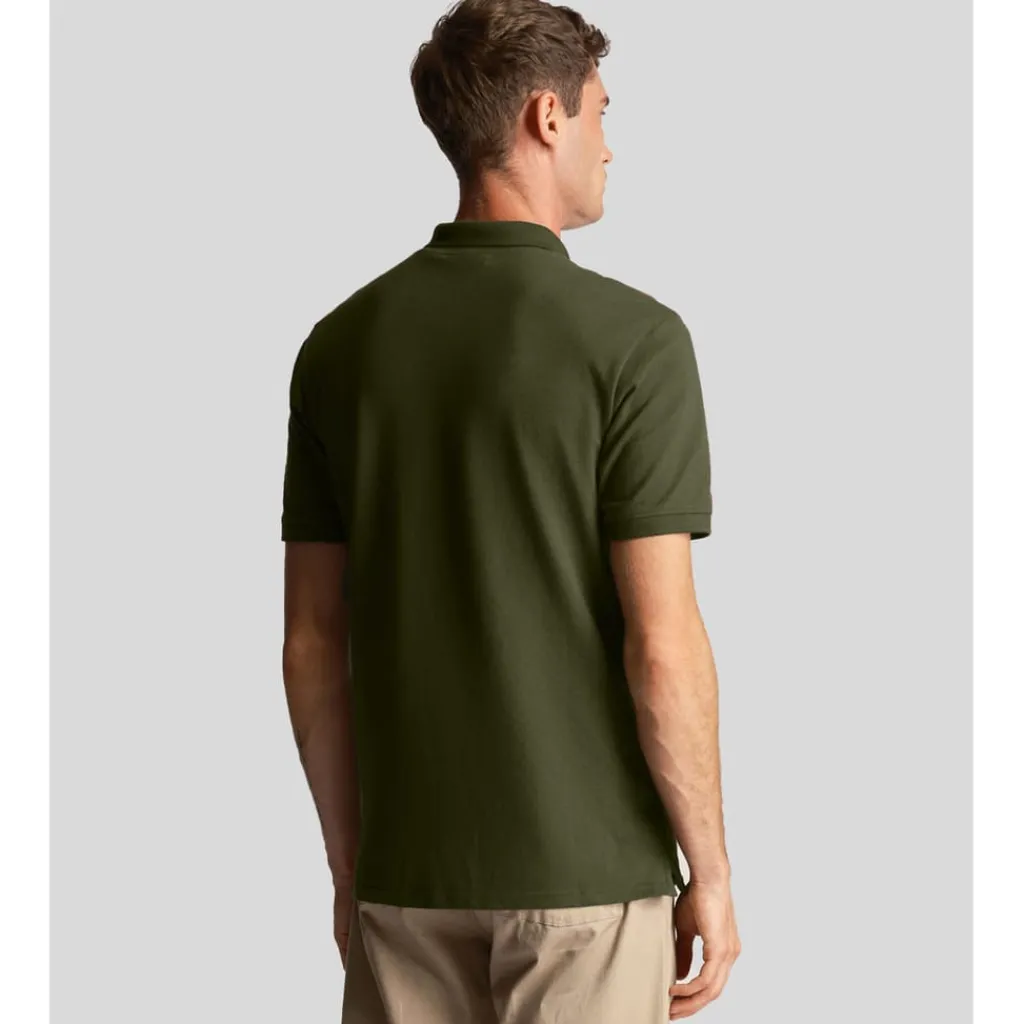 Polo Shirts*Lyle And Scott Co-Ordinate Print Plain Polo Shirt in olive