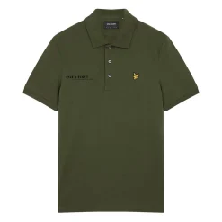 Polo Shirts*Lyle And Scott Co-Ordinate Print Plain Polo Shirt in olive